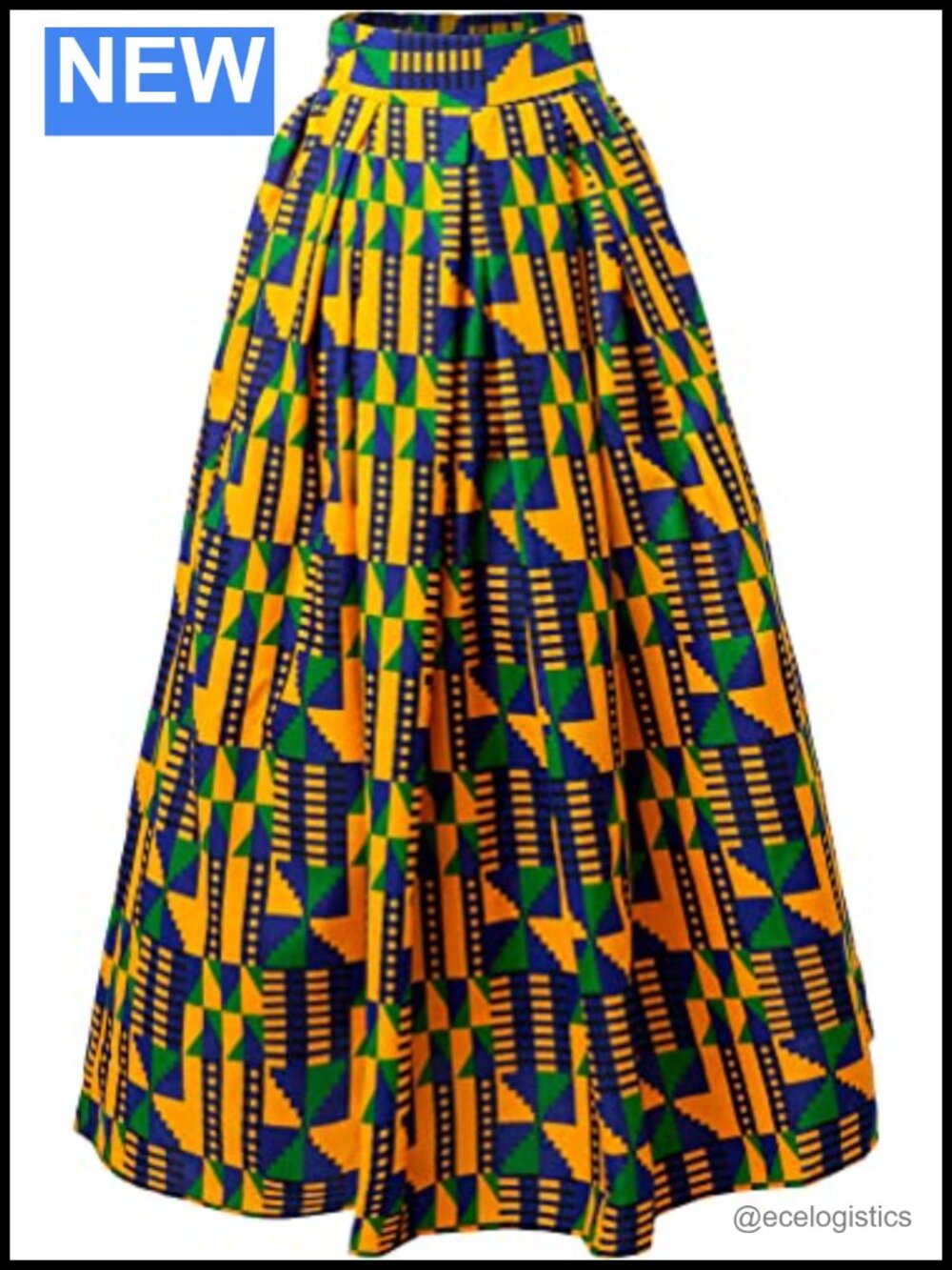 Ankara Print Full Skirt High Rise Maxi Cotton Button Skirt
